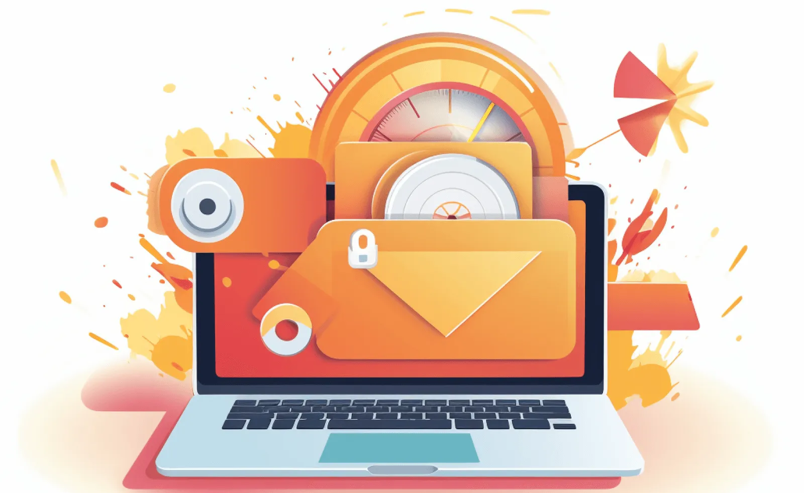 Illustration of a digital thermometer measuring the gradual increase in email volume linked to an IP address, symbolizing the IP warming process.